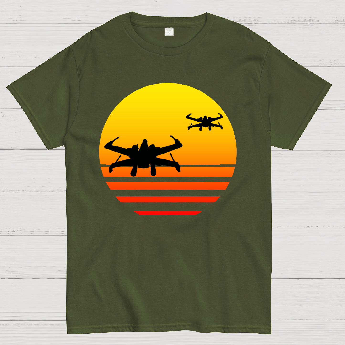 Tie Fighter Sunset Geeky T-Shirt