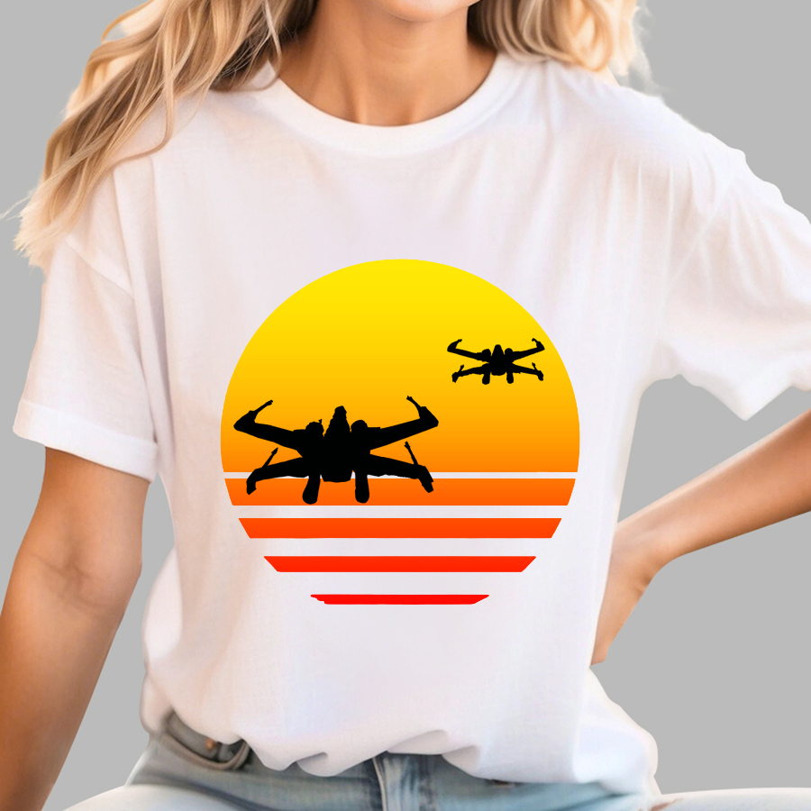 Tie Fighter Sunset Geeky T-Shirt