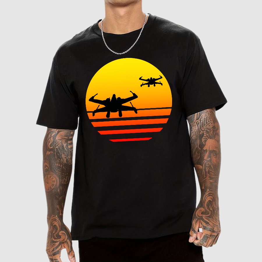 Tie Fighter Sunset Geeky T-Shirt