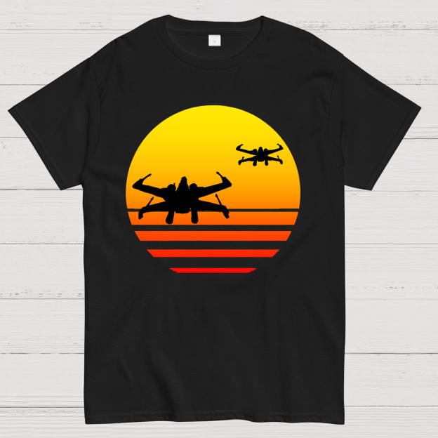 Tie Fighter Sunset Geeky T-Shirt