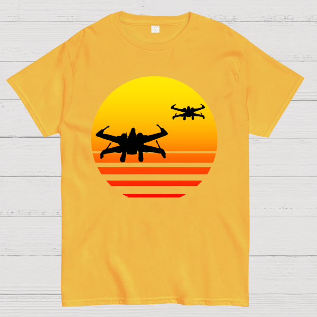 Tie Fighter Sunset Geeky T-Shirt