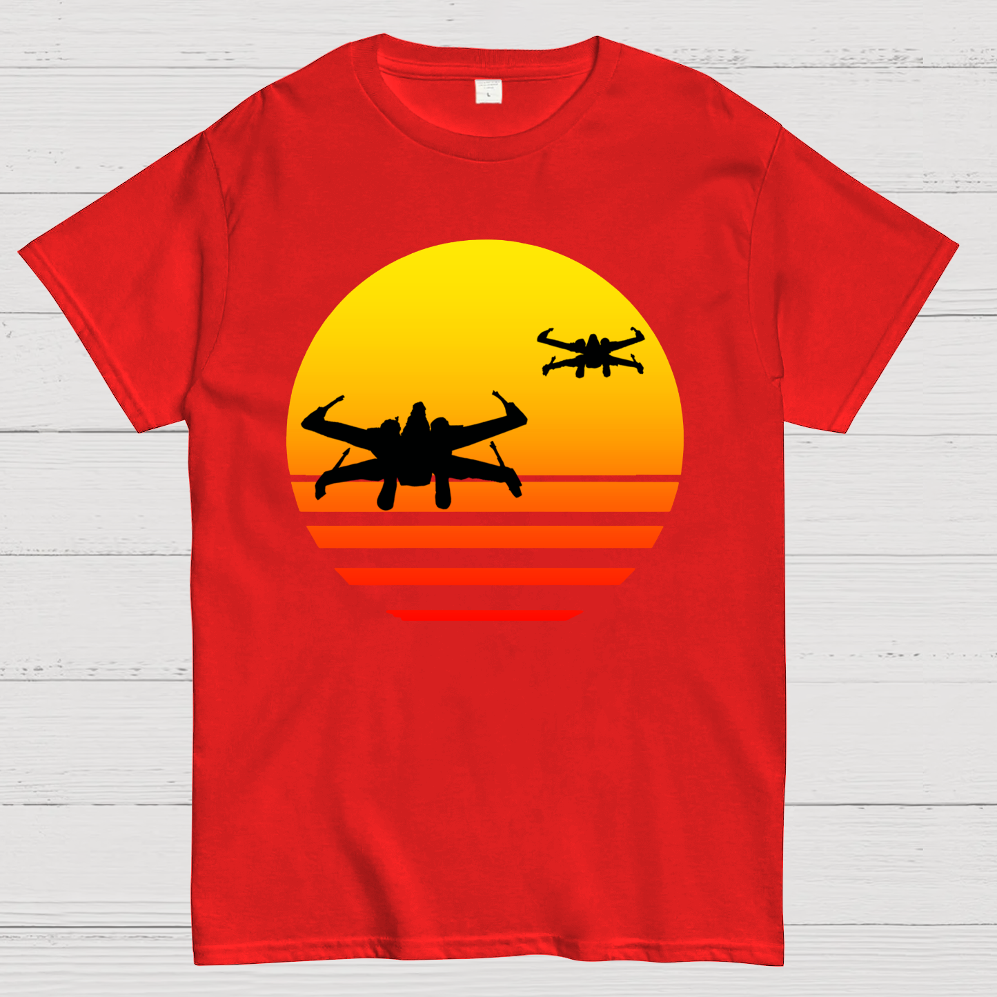 Tie Fighter Sunset Geeky T-Shirt