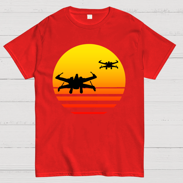 Tie Fighter Sunset Geeky T-Shirt