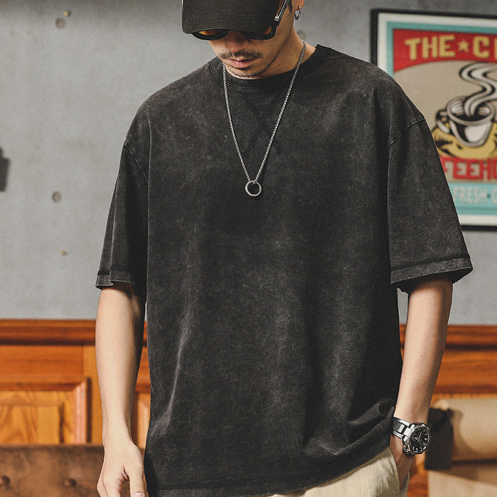 Solid Color Washed T-Shirt 