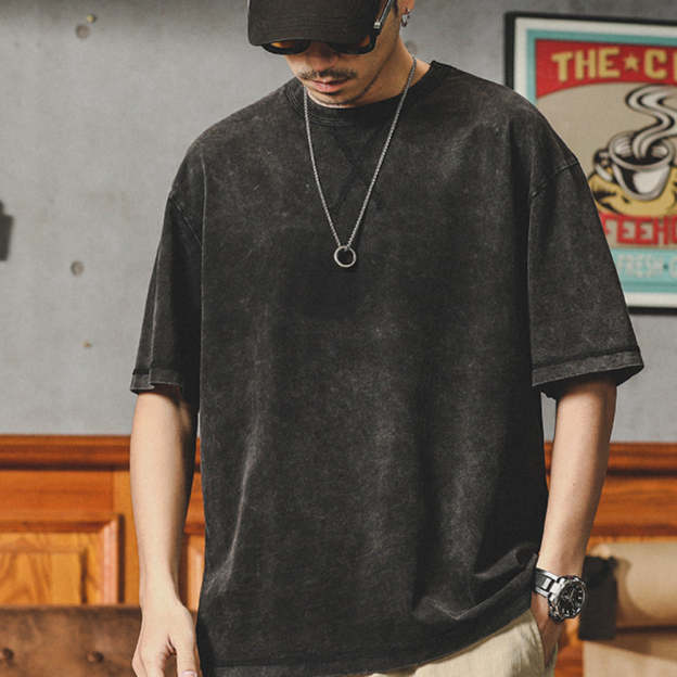 Solid Color Washed T-Shirt 