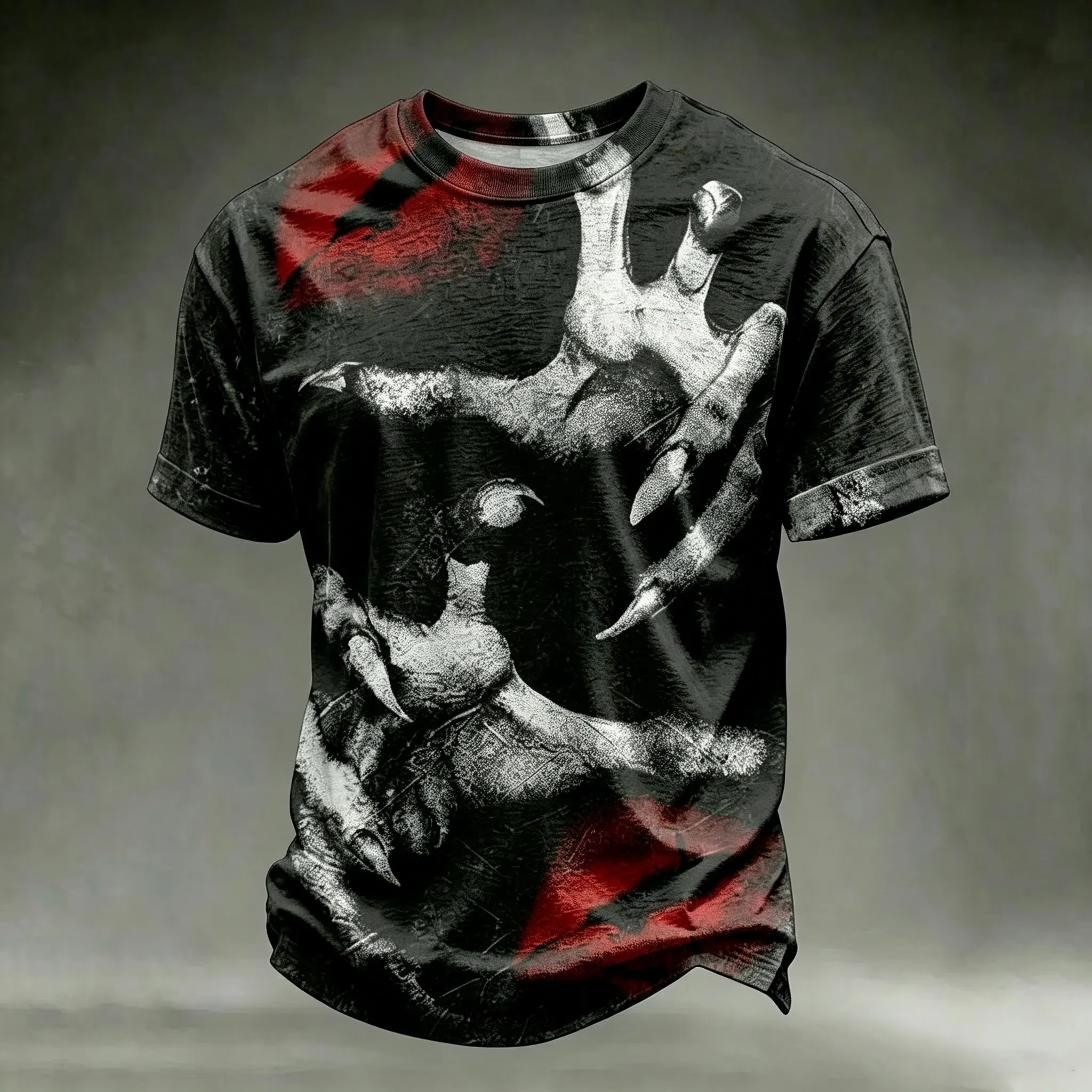 Men's Retro Halloween Theme Printed T-shirt