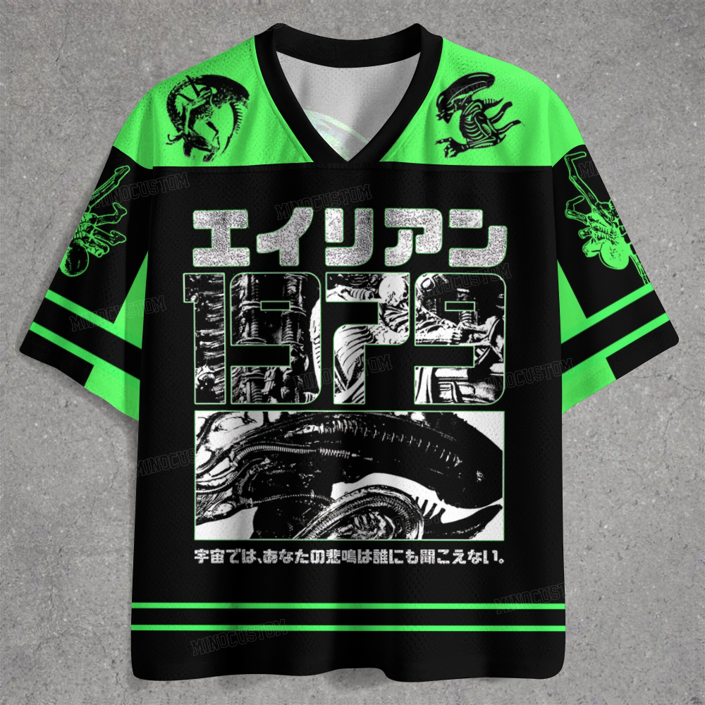 Retro Space Neon Creature Jersey Shirts 