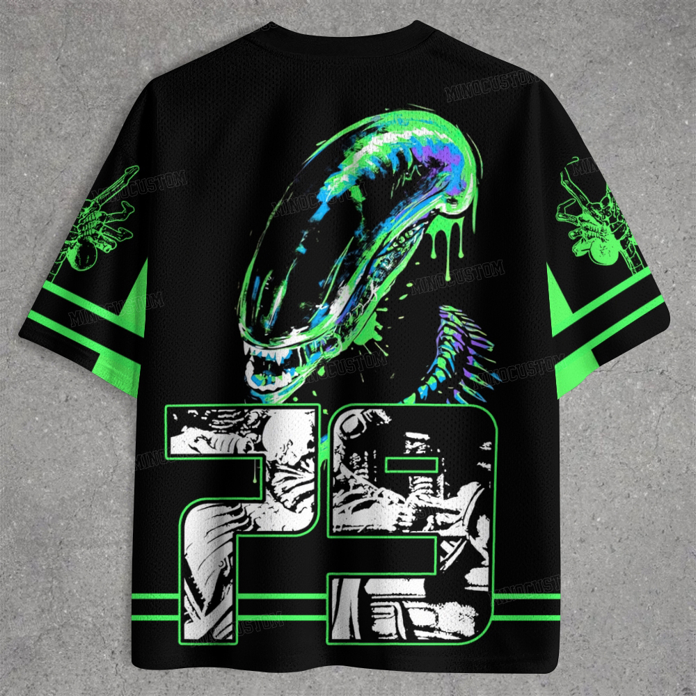 Retro Space Neon Creature Jersey Shirts 