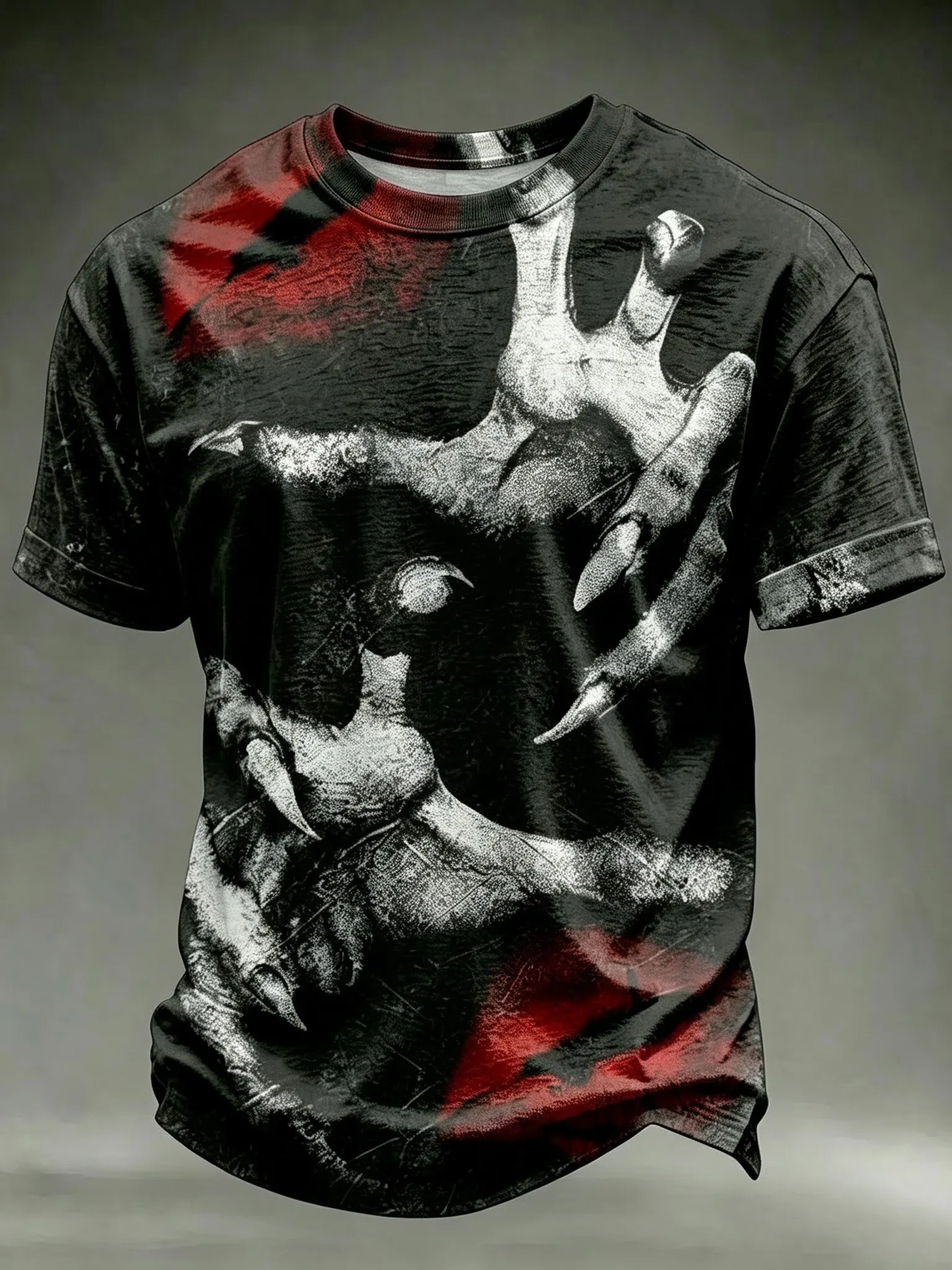 Men's Retro Halloween Theme Printed T-shirt