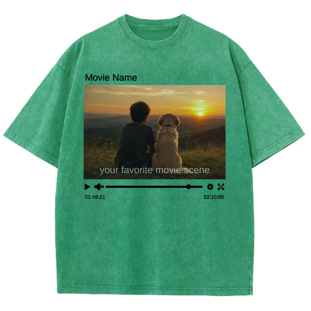 Custom Movie Scene, Movie Lover Gift Washed T-Shirt 