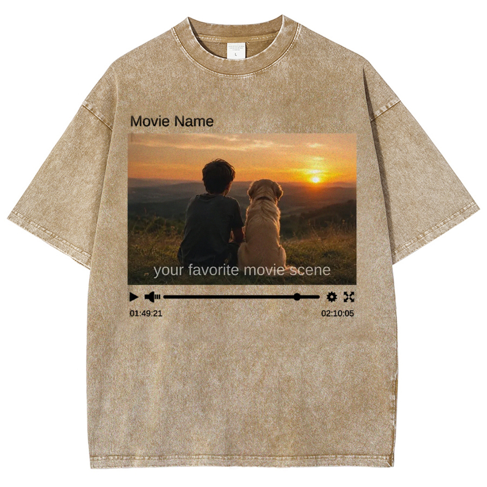 Custom Movie Scene, Movie Lover Gift Washed T-Shirt 