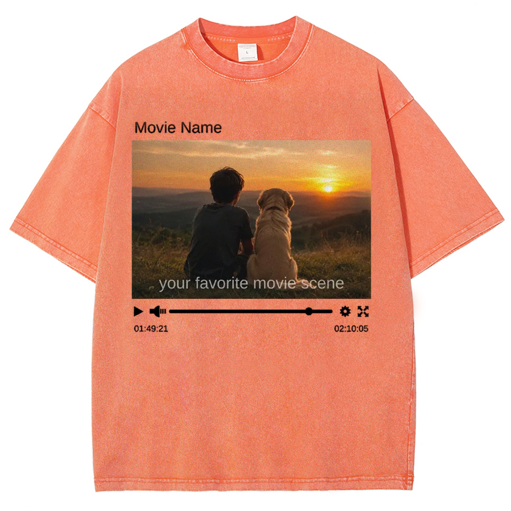 Custom Movie Scene, Movie Lover Gift Washed T-Shirt 