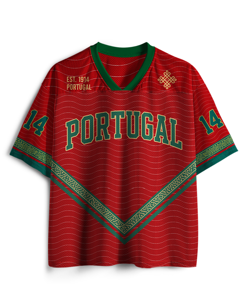 Vintage Portugal Heritage Red & Green Football Mesh Jersey