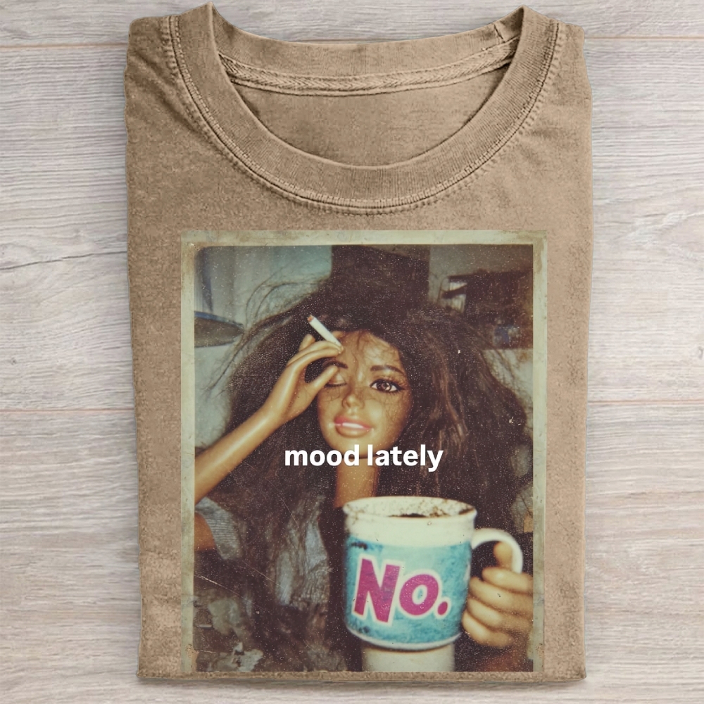 Funny Doll Face Meme Washed T-Shirt