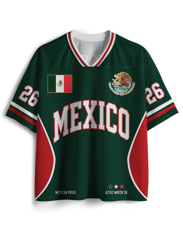 Mexico Flag Matching Mesh Jersey