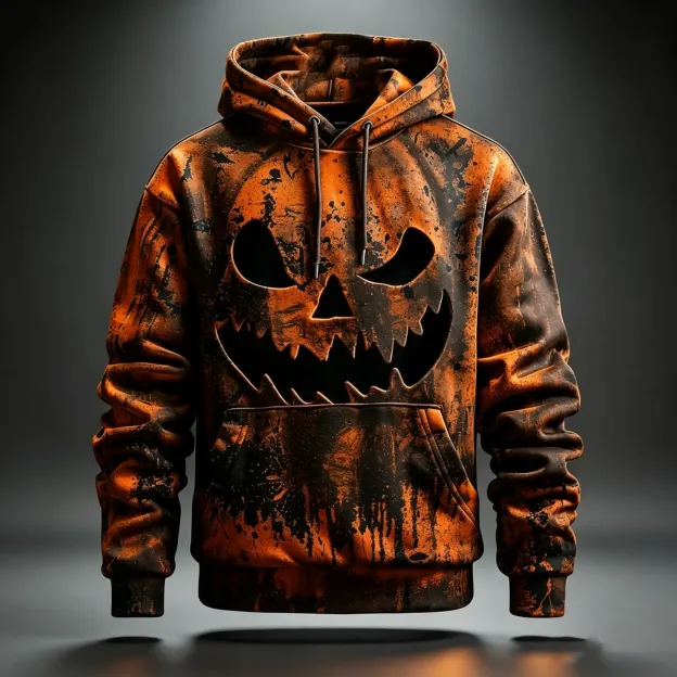 Men's Halloween Optical Illusion Zombies 3d Print Hoodie