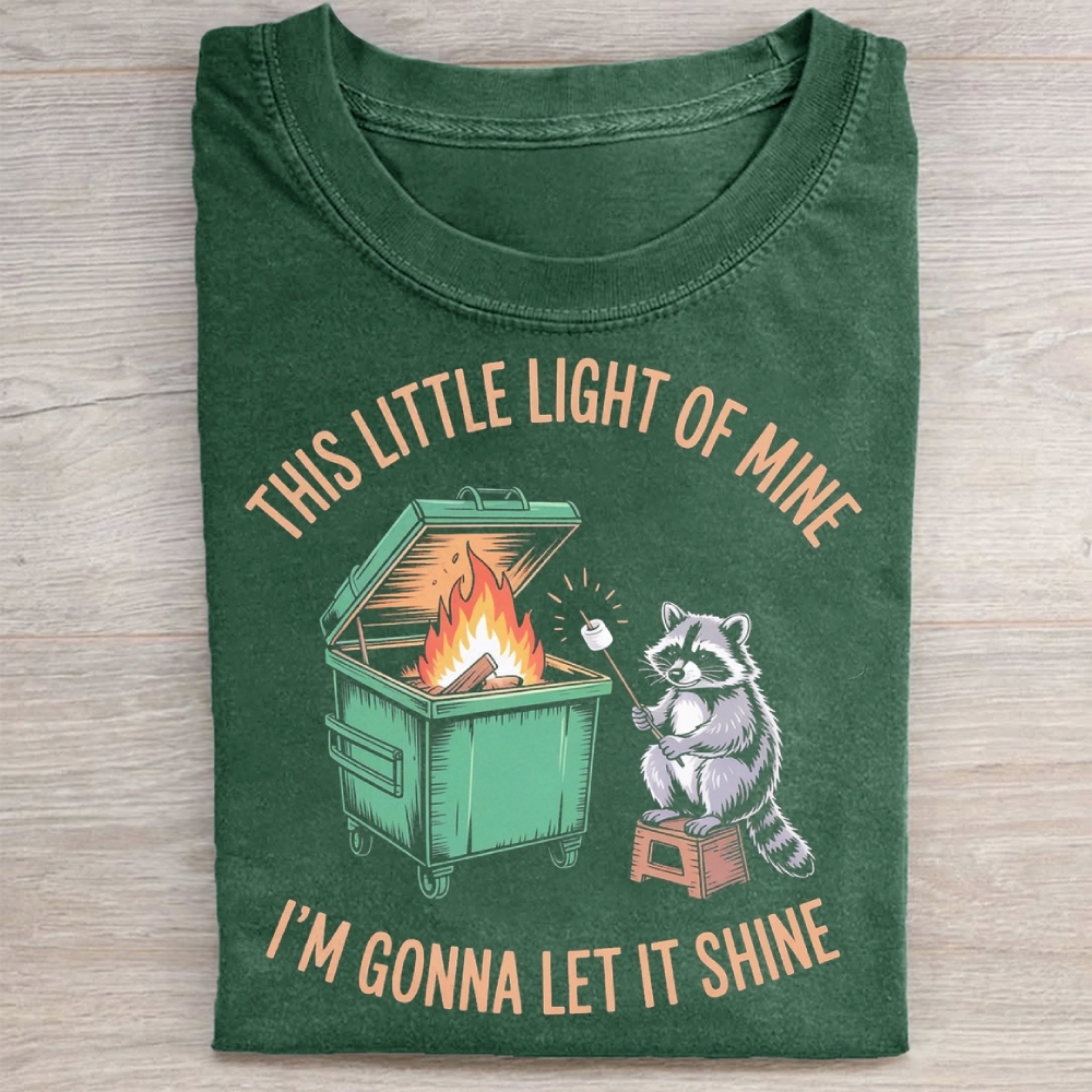 Dumpster Fire Raccoon Washed Tee