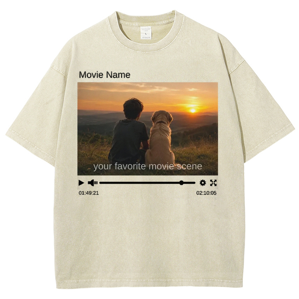 Custom Movie Scene, Movie Lover Gift Washed T-Shirt 