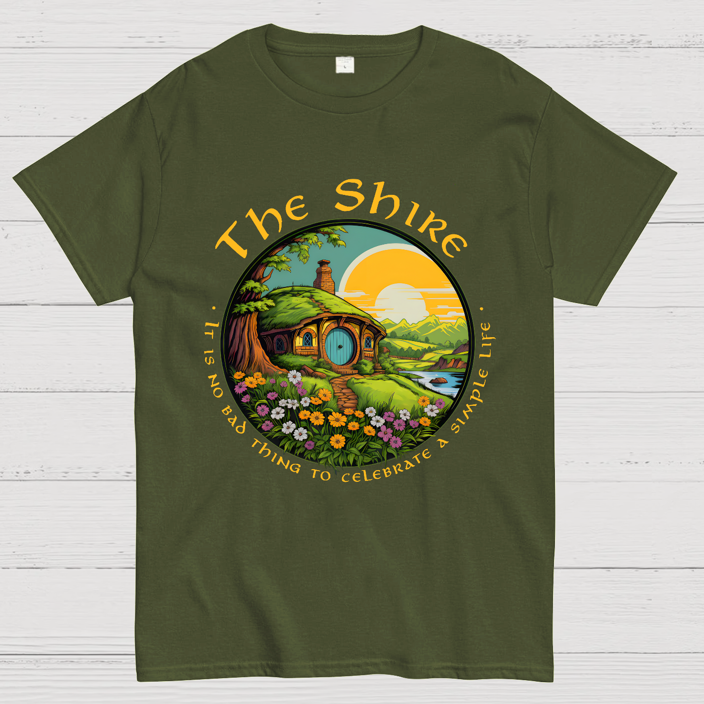 The Shire Home Middle Earth Wizard Journey Fellowship Elvish Bookish Geek T-Shirt