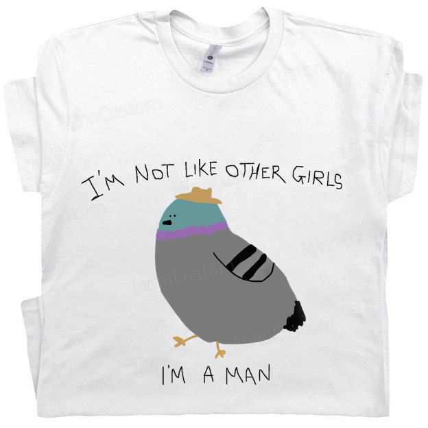 I'm not like other girls I'm a man - Frog pattern cotton T-shirt