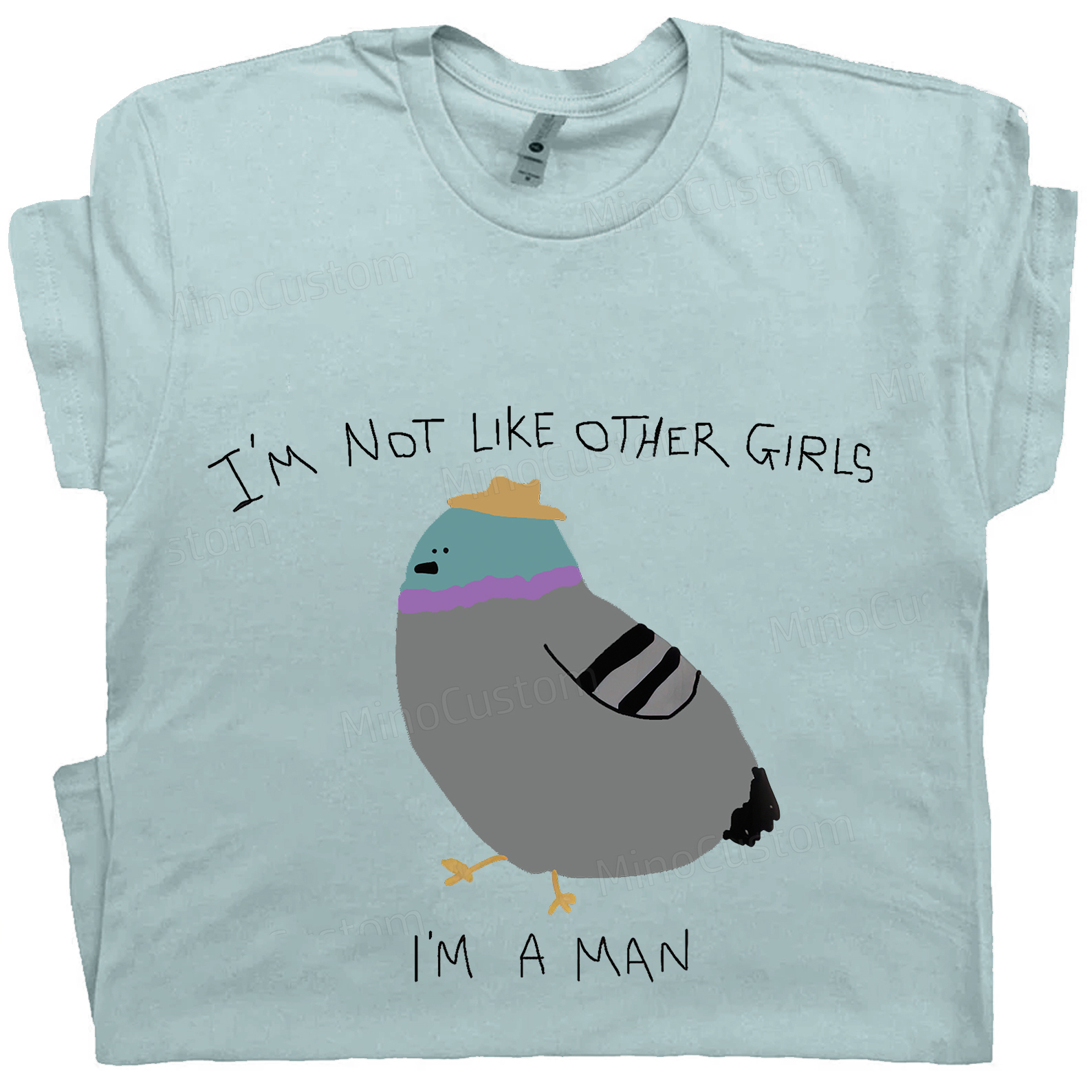 I'm not like other girls I'm a man - Frog pattern cotton T-shirt