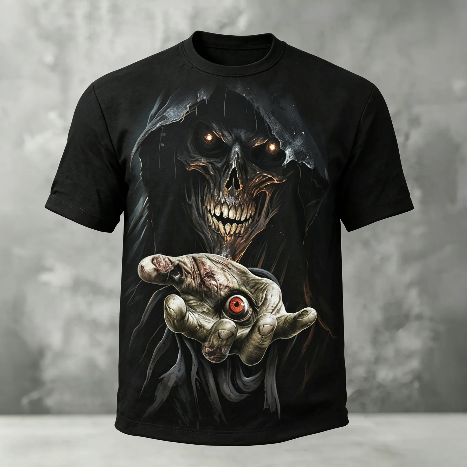 Men's Halloween Horror Skull 3d Print Crew Neck Short Sleeve T-shirt