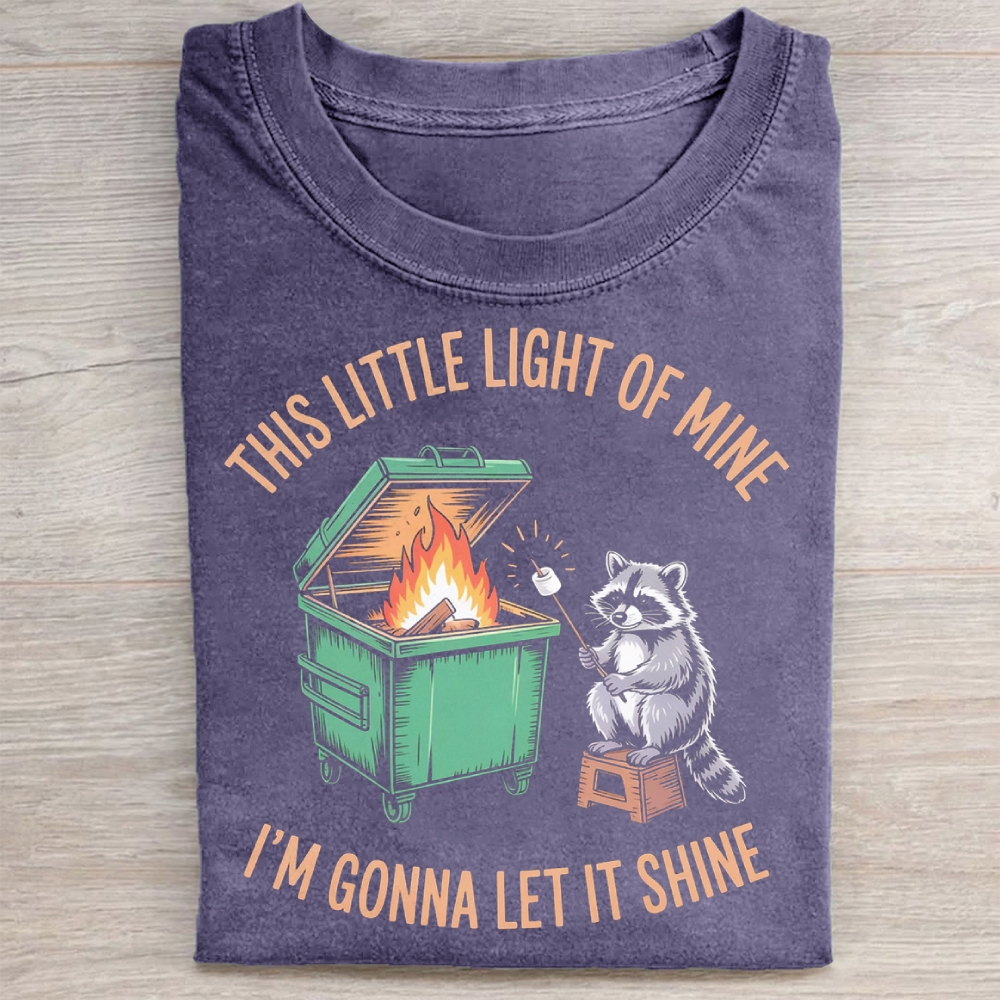 Dumpster Fire Raccoon Washed Tee