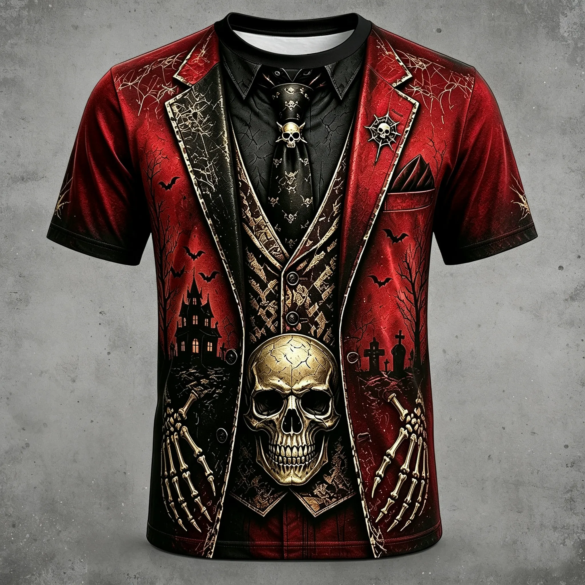 Men's Halloween Skull 3d Print Casual T-shirt