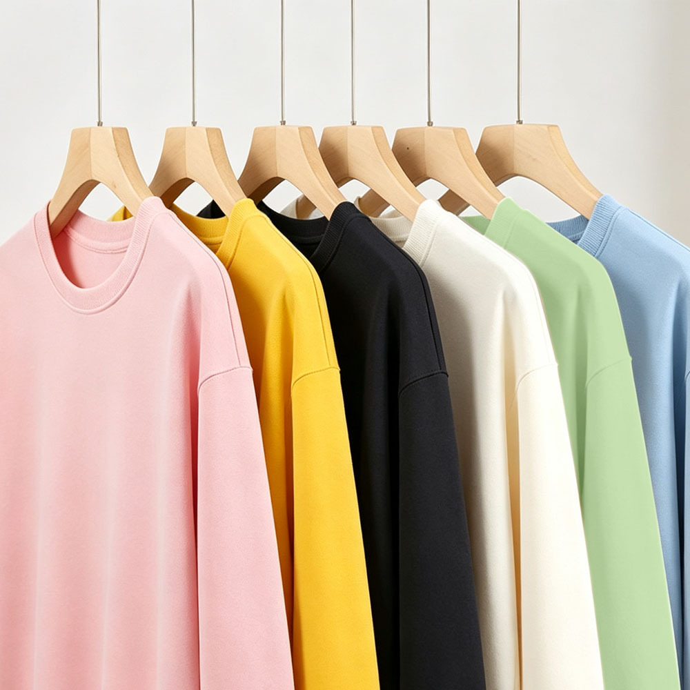 Solid Color Retro Cotton Sweatshirts