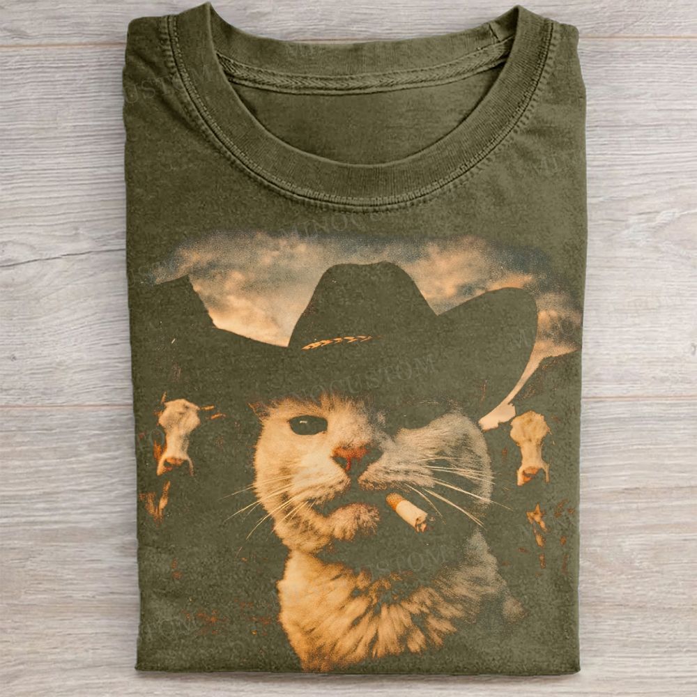 Funny Cowboy Cat T-shirt