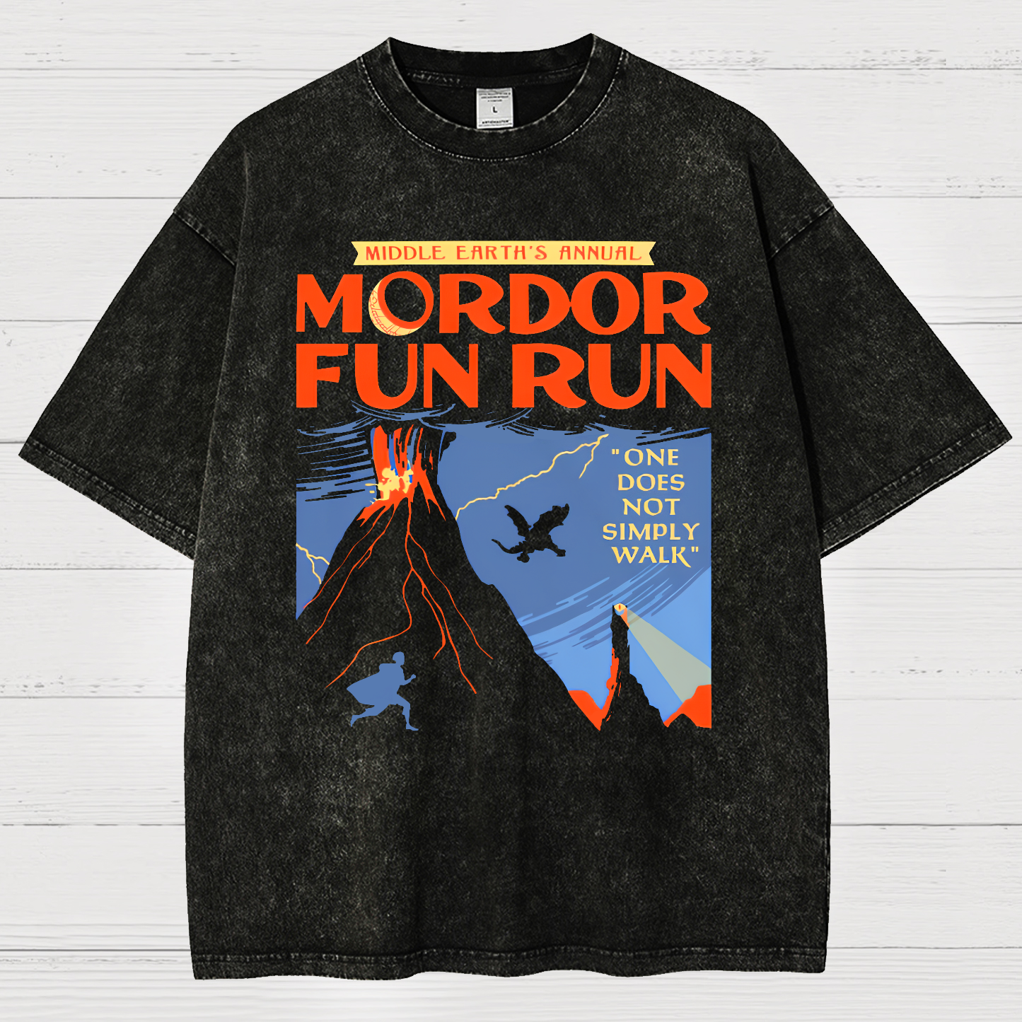 Middleearth's Annual Mordor Fun Run Sarcasm Vintage Distressed T-shirt