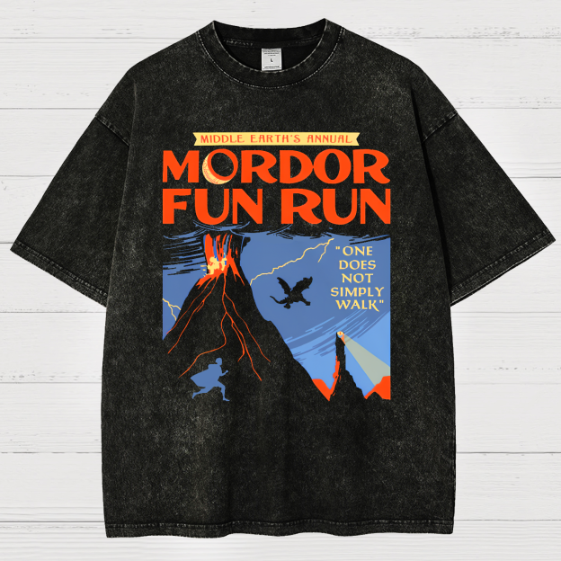 Middleearth's Annual Mordor Fun Run Sarcasm Vintage Distressed T-shirt