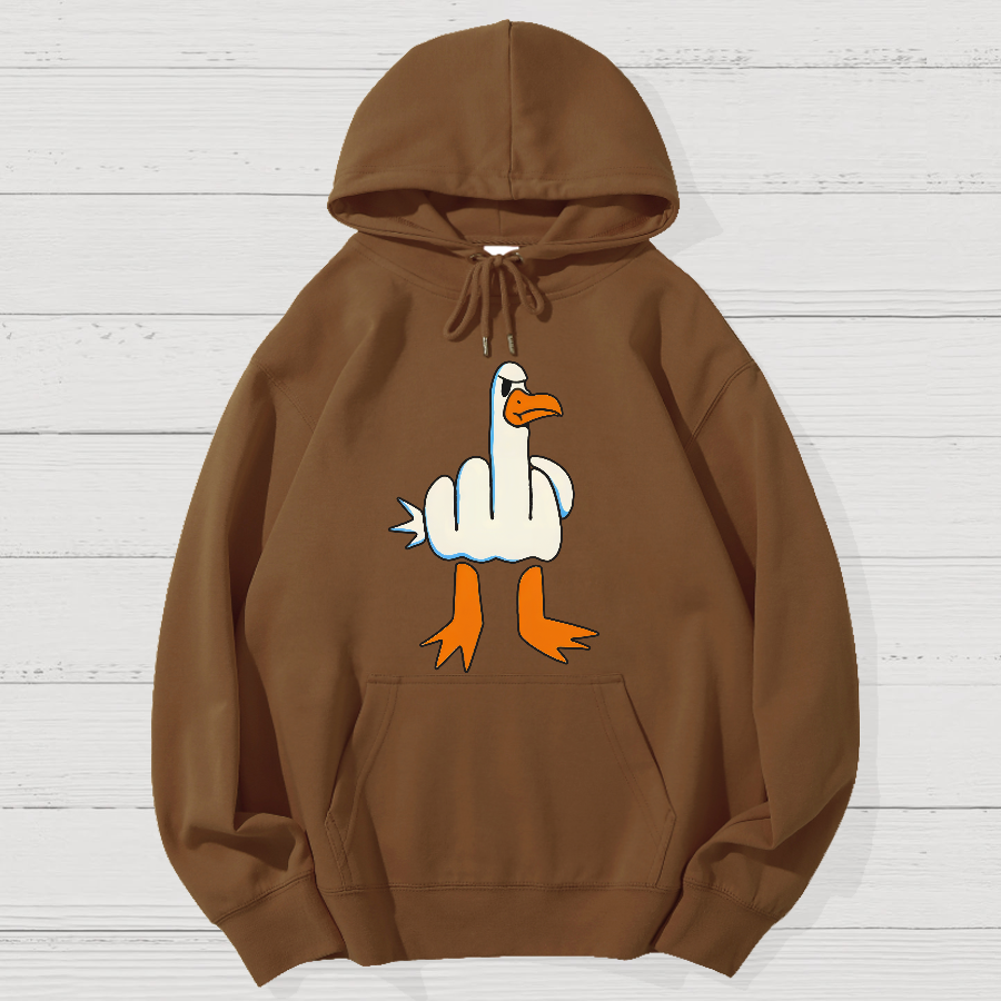 Rude Seagull Design Funny Geek Cotton Hoodie