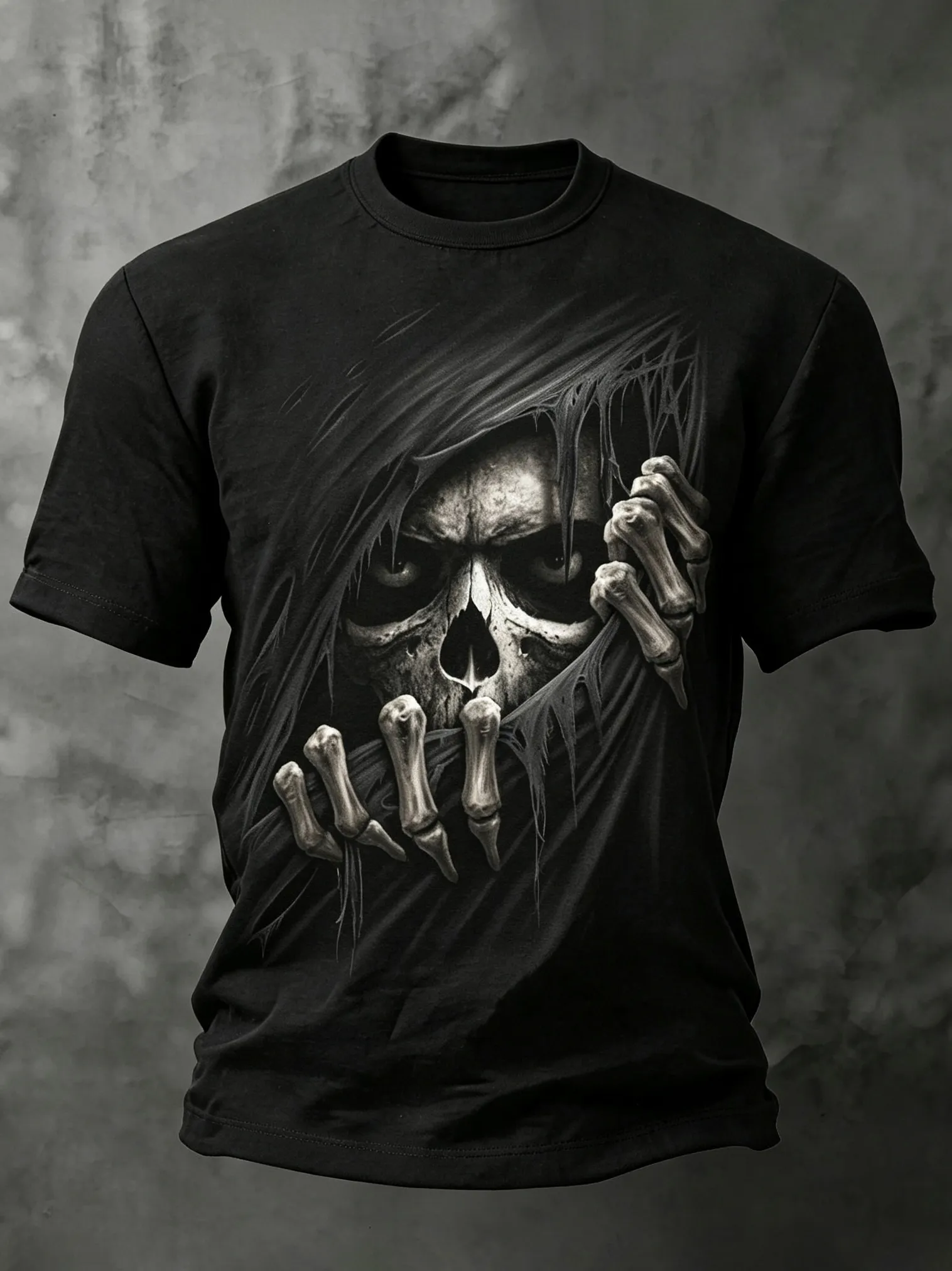Men's Halloween Skull 3d Print Crew Neck Short Sleeve T-shirt