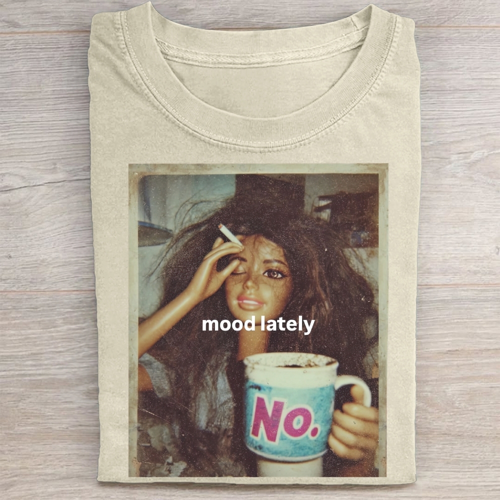 Funny Doll Face Meme Washed T-Shirt