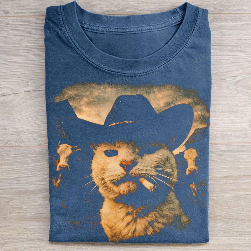 Funny Cowboy Cat T-shirt