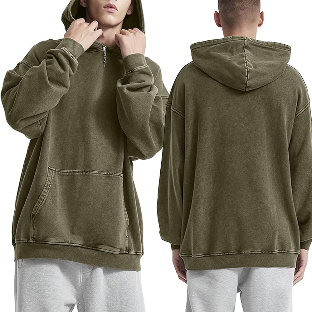 Solid Color Retro Washed Hoodies
