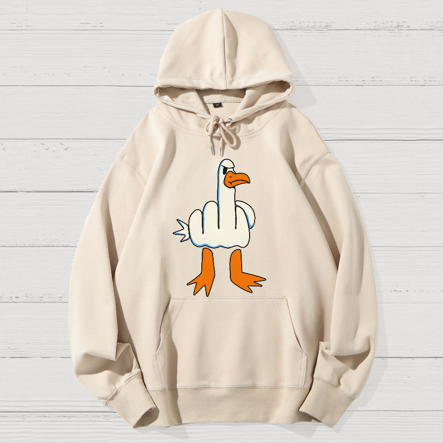 Rude Seagull Design Funny Geek Cotton Hoodie