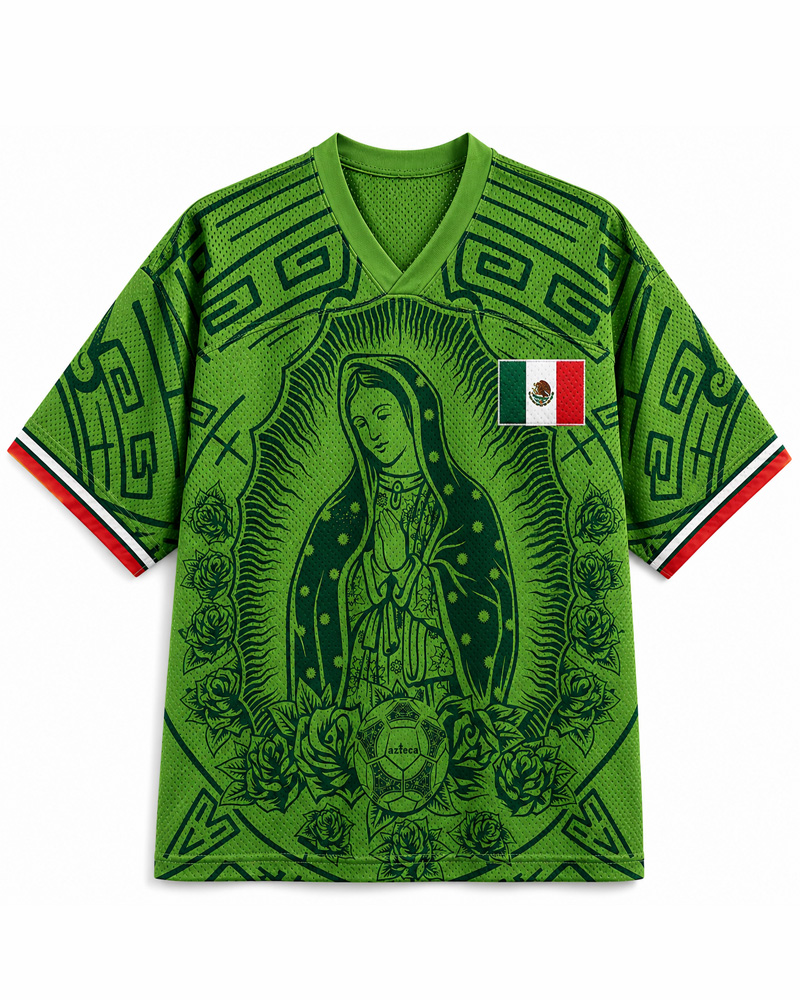 Mexico Virgen De Guadalupe Green Mesh Jersey