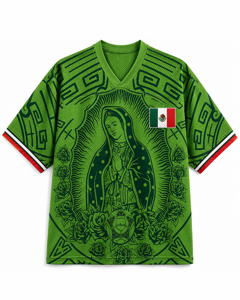 Mexico Virgen De Guadalupe Green Mesh Jersey