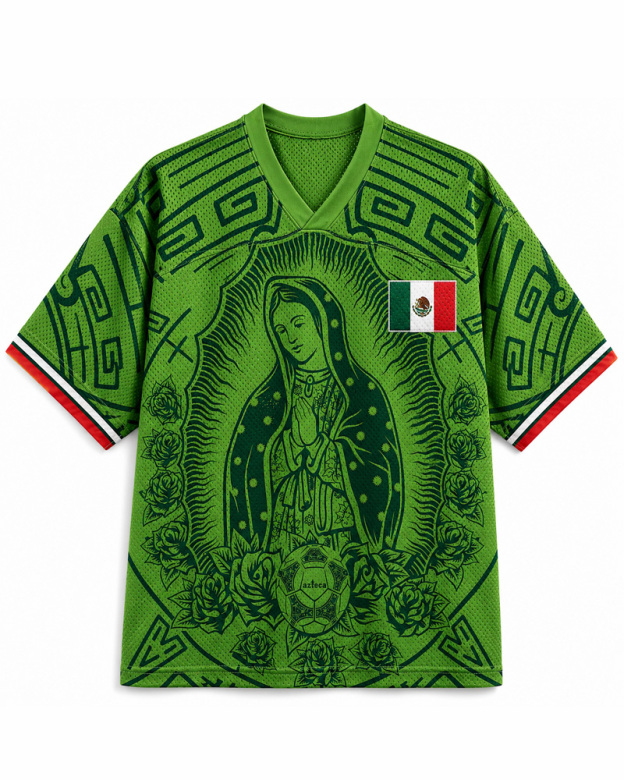 Mexico Virgen De Guadalupe Green Mesh Jersey