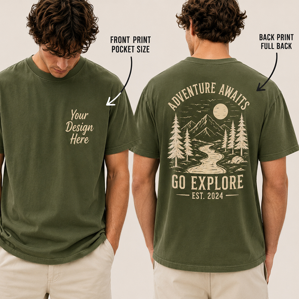 Custom Front and Back Full Print Cotton T-Shirt 