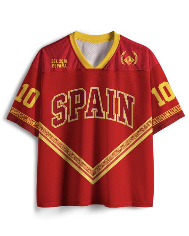 Vintage Spain Classic Red & Gold Football Mesh Jersey