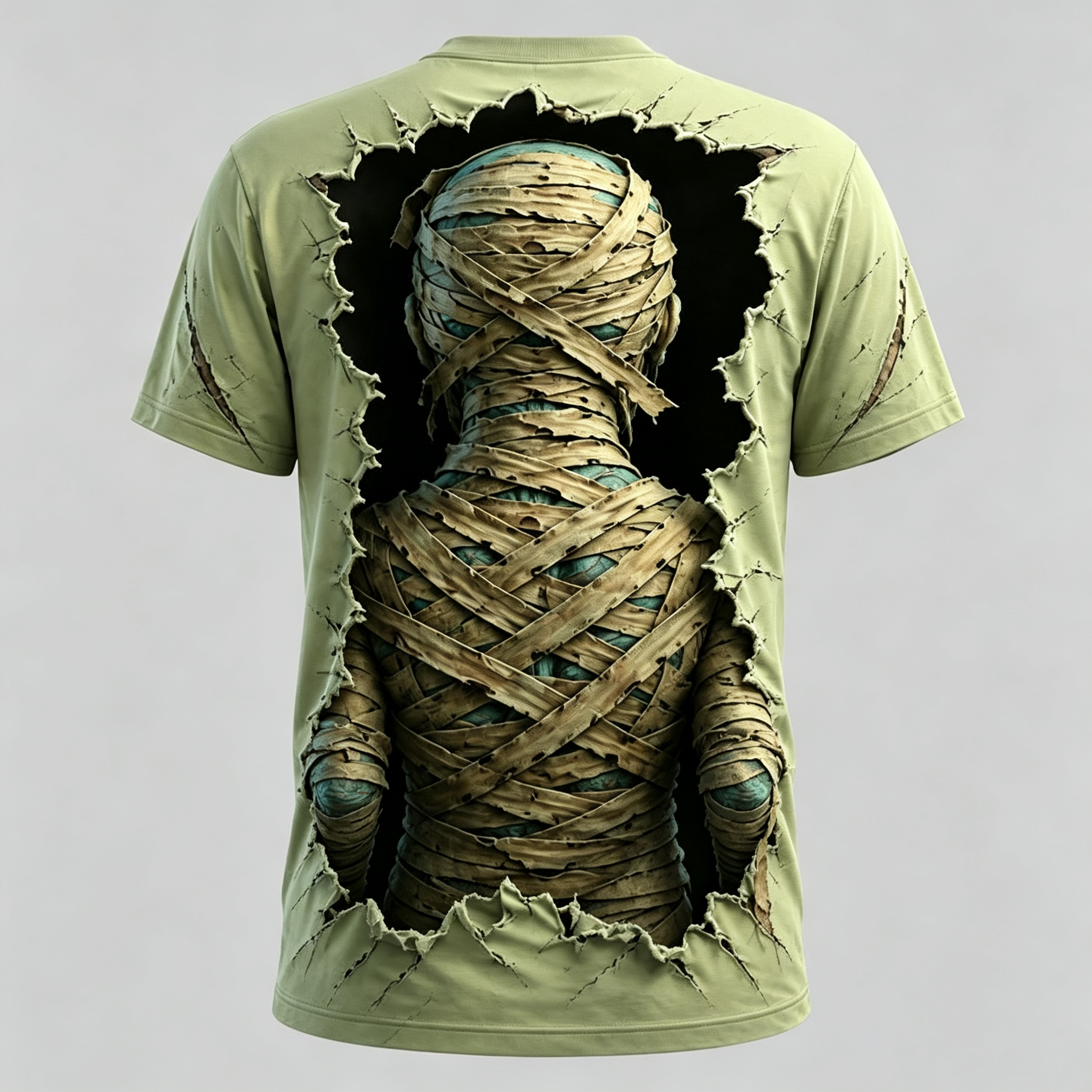 Men's Halloween 3d Zombie Mummy Print T-shirt
