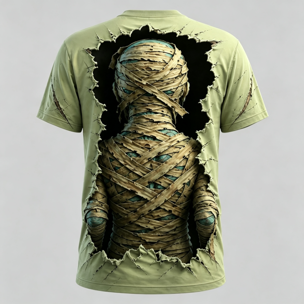 Men's Halloween 3d Zombie Mummy Print T-shirt