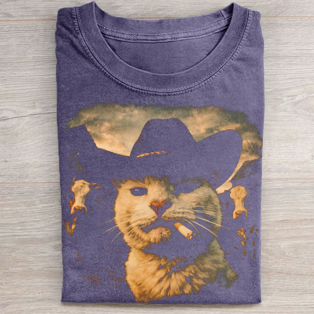 Funny Cowboy Cat T-shirt