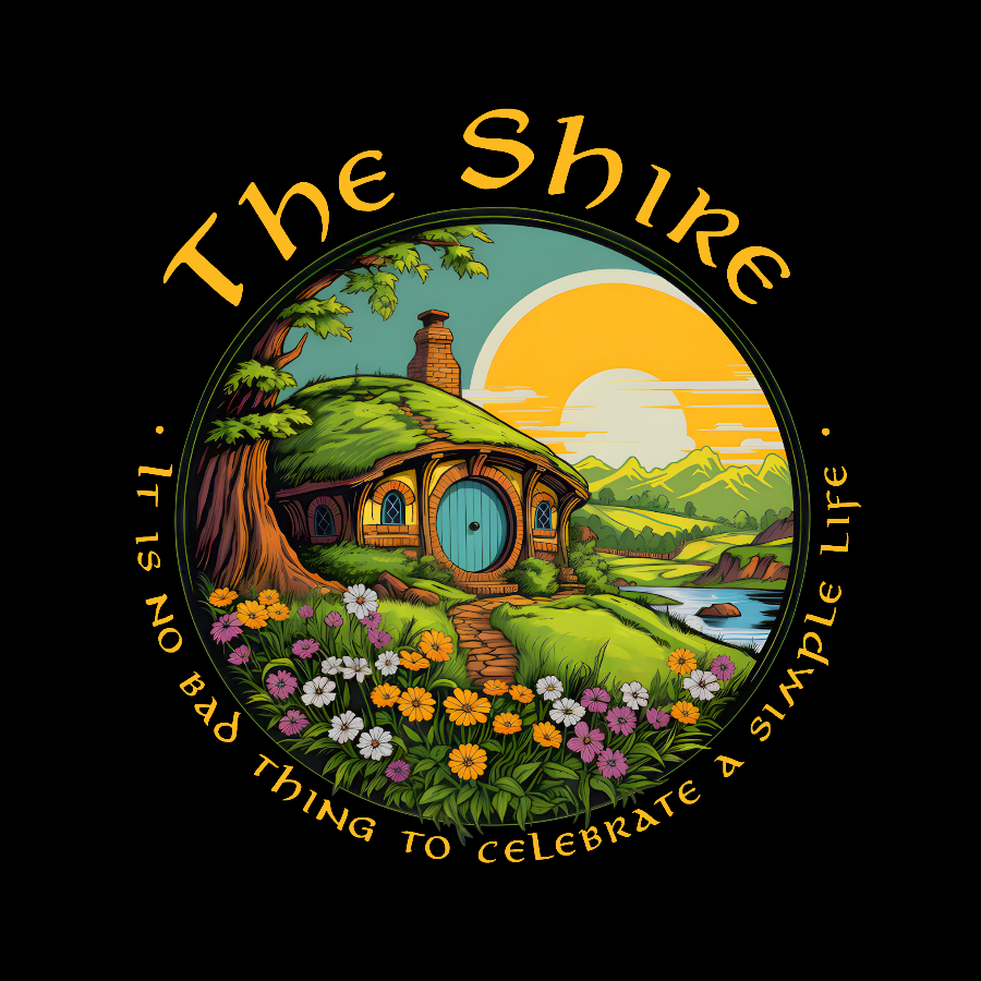 The Shire Home Middle Earth Wizard Journey Fellowship Elvish Bookish Geek T-Shirt