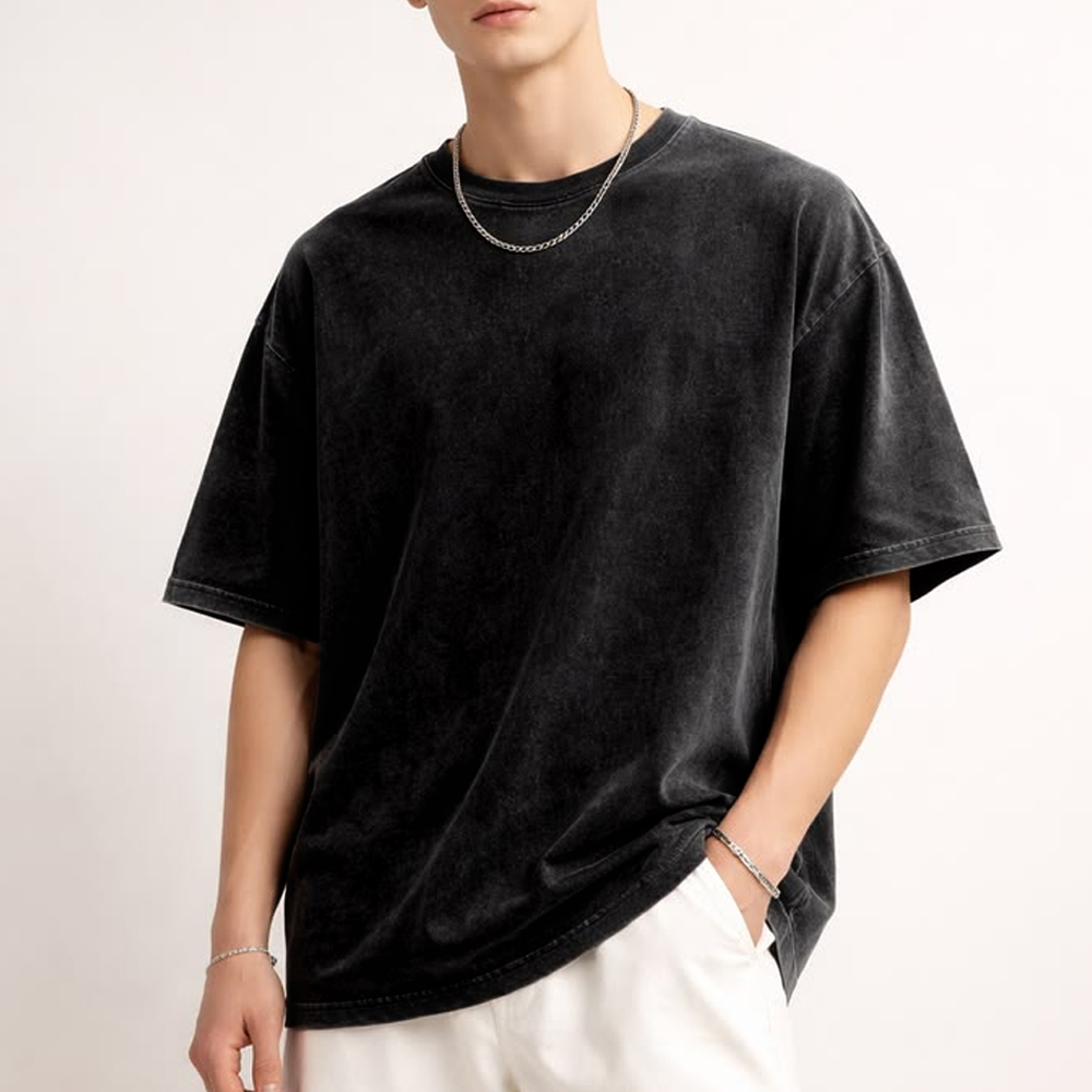 Solid Color Retro Washed T-Shirt