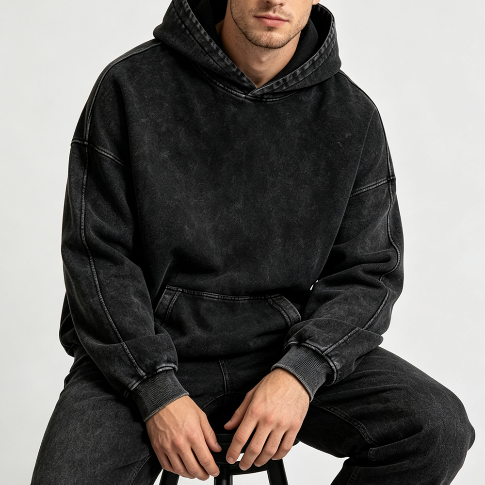 Solid Color Retro Washed Hoodies