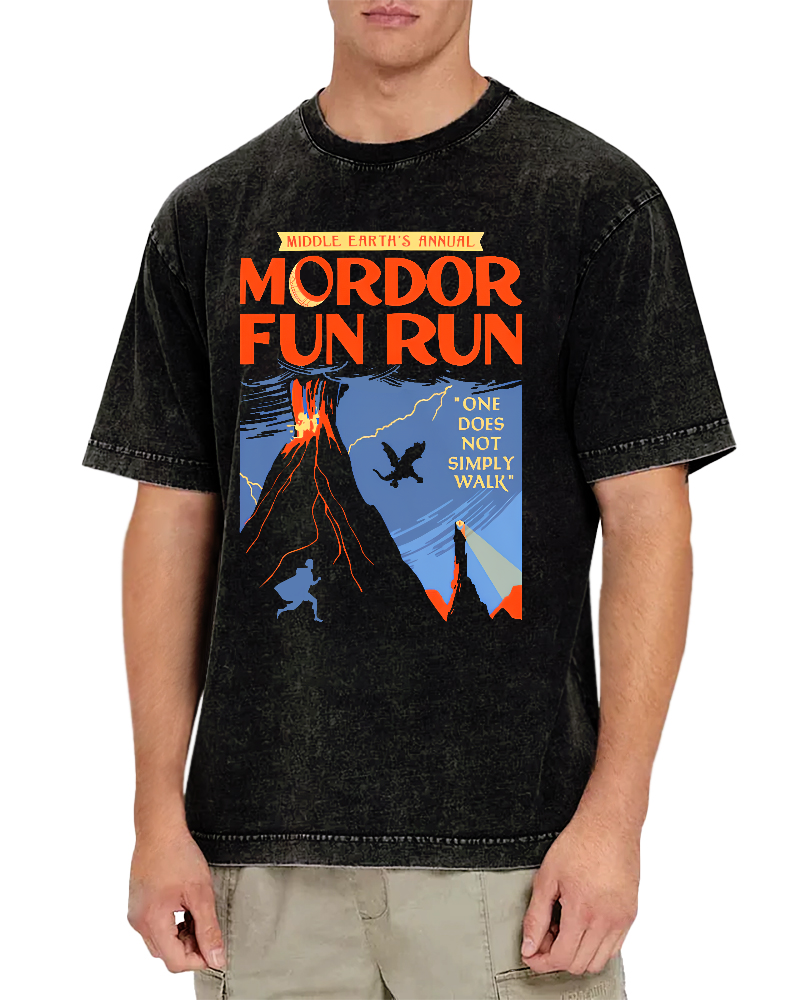 Middleearth's Annual Mordor Fun Run Sarcasm Vintage Distressed T-shirt